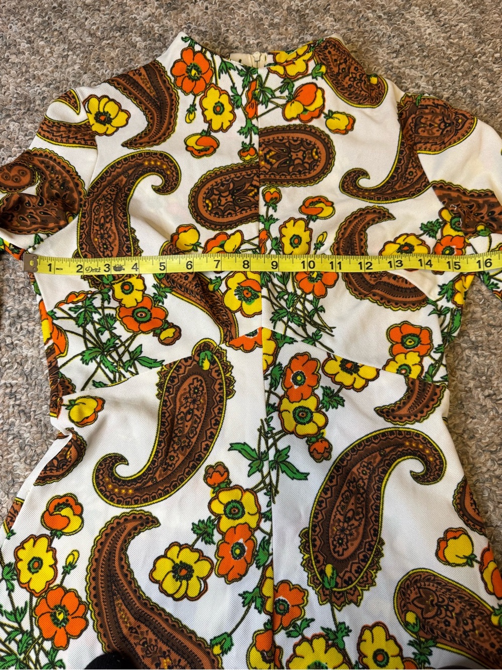 Vintage 1970’s Paisley floral print mod mini dress - Picture 2 of 9